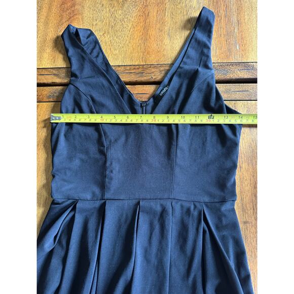 Black Fit & Flare Skater Dress V Neck Sleeveless Size S - Picture 8 of 12
